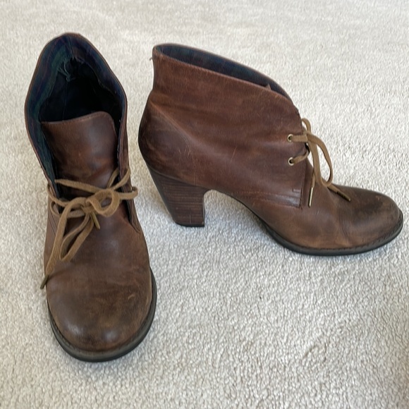 Clarks Shoes Indigo By Clarks Brown Tie Booties Size 9 Poshmark